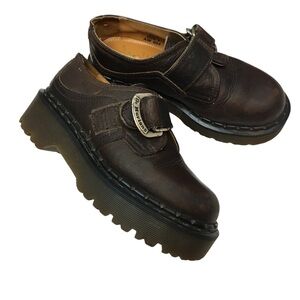 DR. MARTEN’S Vintage Y2K Monk Strap Platform Loafers Buckle Strap Size UK 4 US 6
